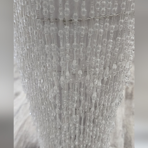 Jeffrey Campbell Fallin4U White Tall Beaded Fringe Heeled Boots Tall Size 7 - Picture 9 of 9